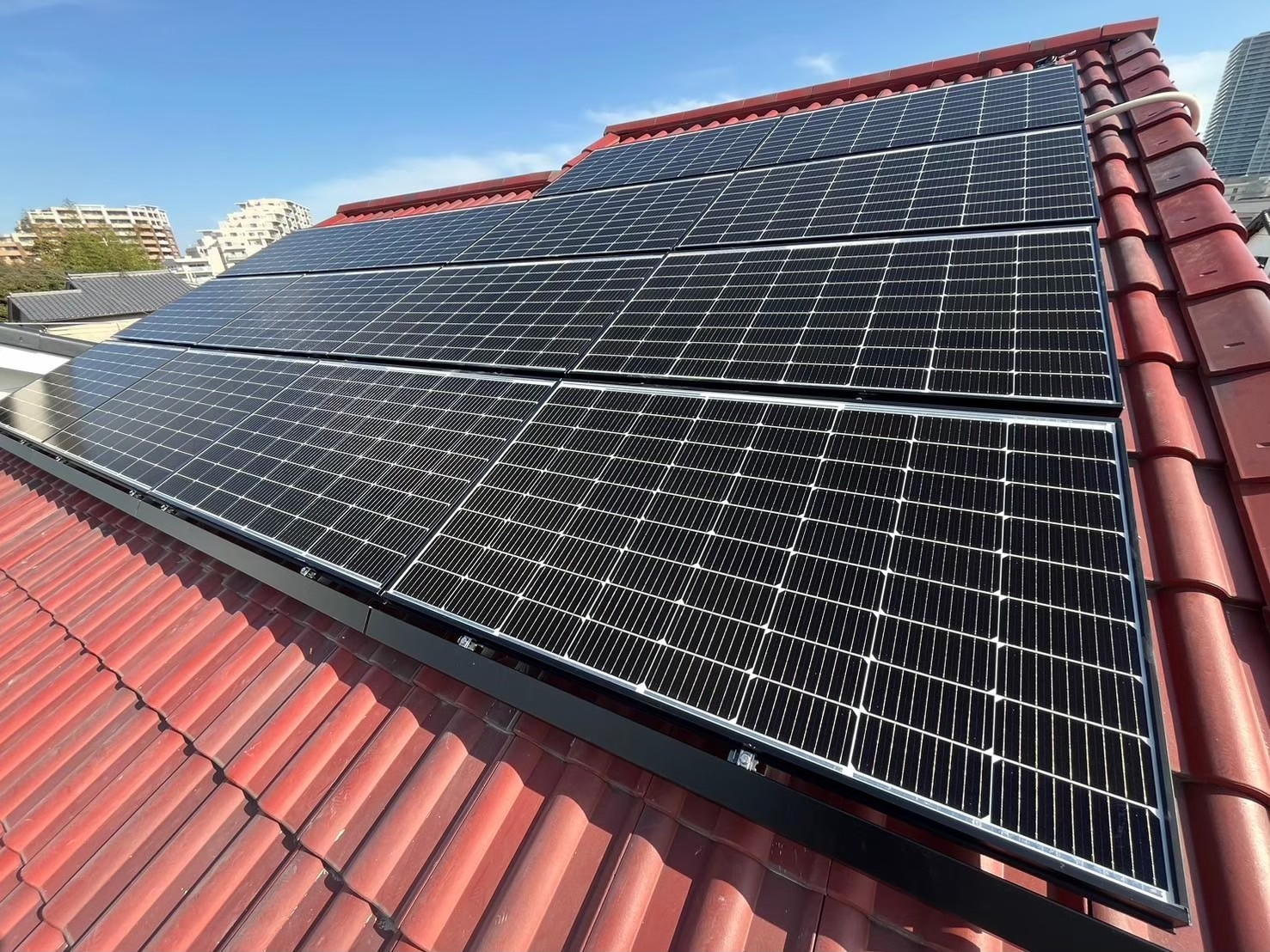 高槻市 太陽光＆蓄電池 施工事例】長州産業製システムをS型スレート瓦